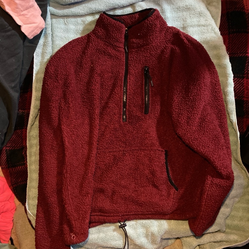 Burgundy Zip Up Hoodie